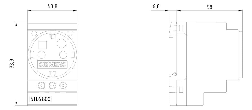SIEMENS Steckdose REG 230V/AC 16A 2,5TE 5TE6800 58mm IP20