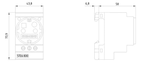SIEMENS Steckdose REG 230V/AC 16A 2,5TE 5TE6800 58mm IP20