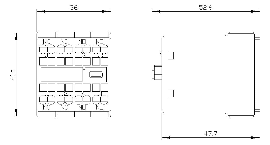 SIEMENS Hilfsschalterblock 2S 2Ö 6A/AC 3RH2911-2HA22 Frontbef Federzug