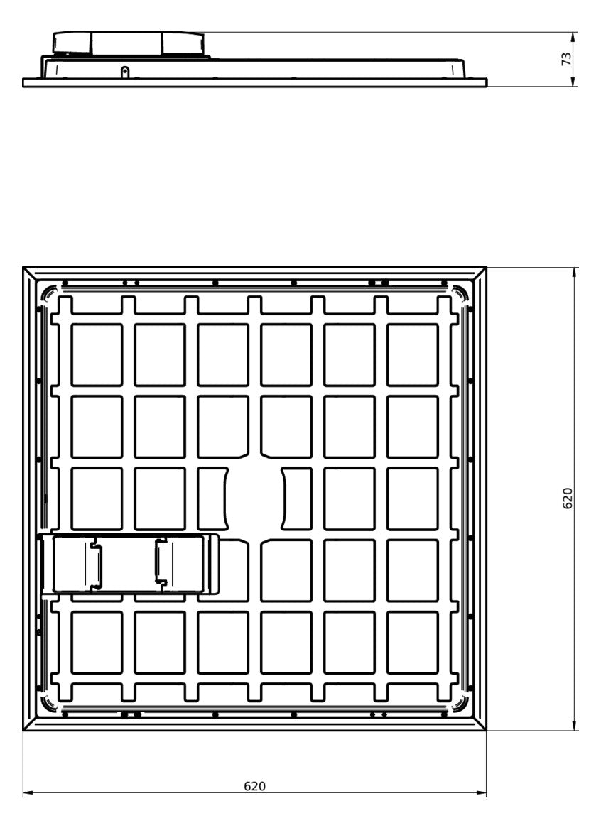 PHILIPS-LICHT LED-Panel 625x625mm 26W ws CoreLine RC133V G6 36S/840 PSED W62L62 O