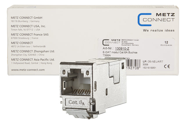 METZ CONNECT Modular-Buchse Cat6A RJ45 130910-Z 22-26AWG Feldkonf Schirm rnd