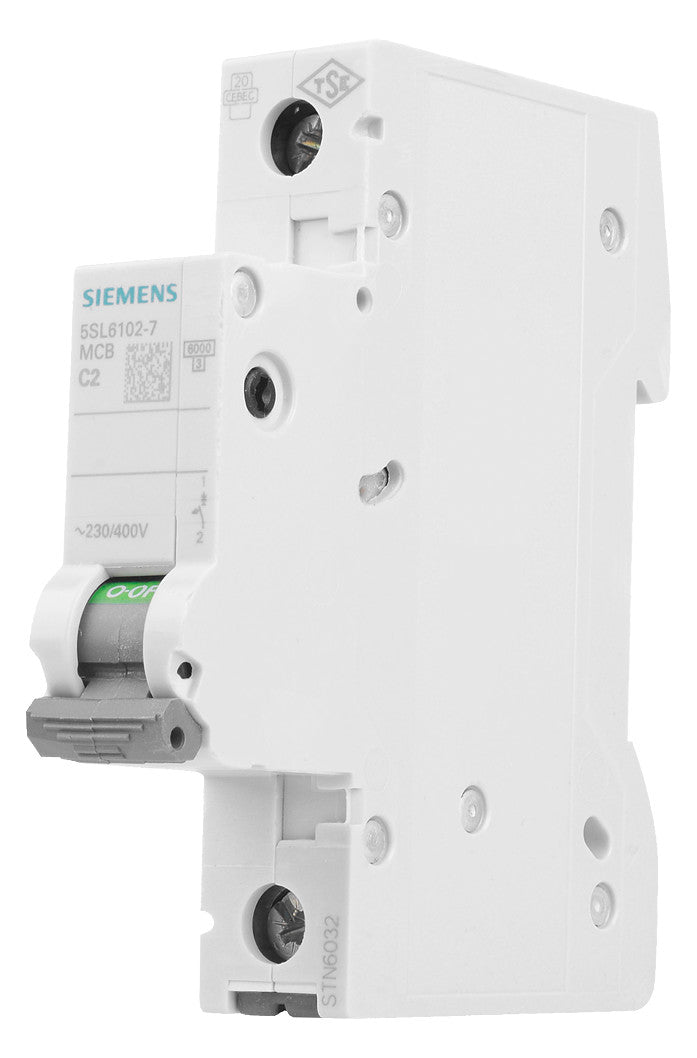 SIEMENS Leitungsschutzschalter UC C 2A 5SL6102-7 1p 400V 1TE 50Hz IP20