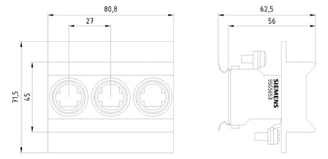 SIEMENS D0-Sicherungssockel 3p D02 REG 5SG5653 63A 400V Porzellan m.Abd