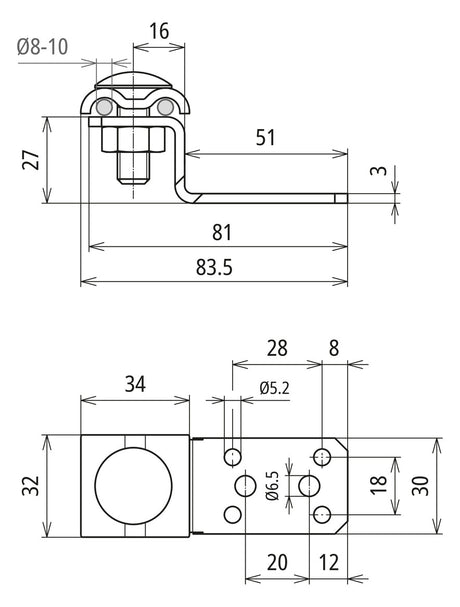 DEHN SE Anschlusslasche Alu unbeh AL ZF DUL 6.10 B5.2 6.5 L81 AL