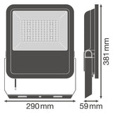 LEDVANCE LED-Anbaustrahler 72W Konv 1LED FL AREA ASYM 48x92 72 W 3000 K BK sw ws