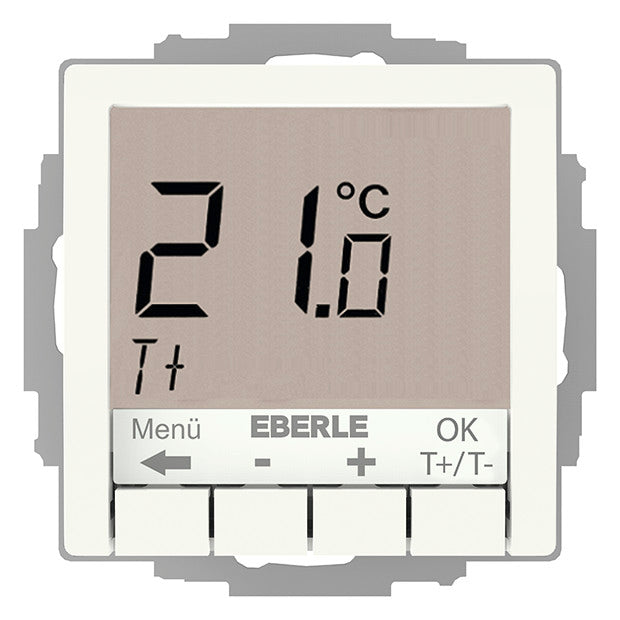 EBERLE Raumthermostat 230V 10A Schließer UTE 4100-R-RAL9010-G-55 IP30 m.Display