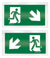 ESYLUX Piktogramm Rettungsweg dpls SLX 32 DISPLAY SYMBOL 2-SIDE DOWN R Acry