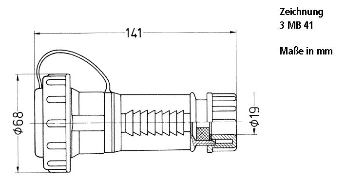 MENNEKES SCHUKO Kupplung Kst IP68 ger bl 10833 hfr Schraubkl f.Schutzk.Stift