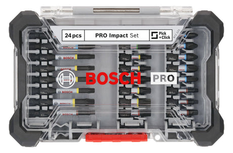 BOSCH-EW Bit-Set 24St Magnethalter 5xPH SCHRAUBERBIT-SA 2xPZ 10xTX 1xSchlitz