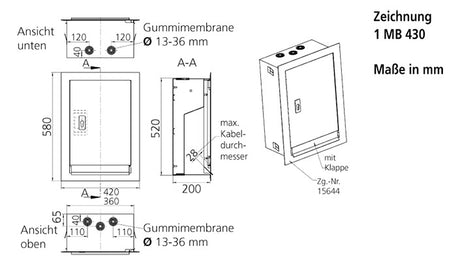 MENNEKES CEE-Kombi Edst si IP43 2Steckd 84374 1x16A5p400V 1x32A5p400V Fl_0,03A