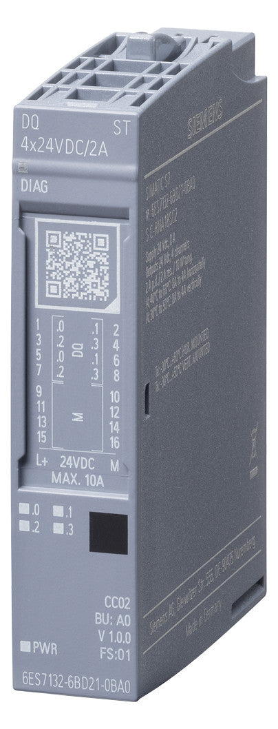 SIEMENS Digital I/O-Modul DC 19,2-28,8V 6ES7132-6BD21-0BA0 4Ausg 19,2-28,8V