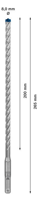 BOSCH-EW Hammerbohrer  8mm SDSplus SDS plus-7X 1pc 200/265mm f.Beton