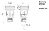 MENNEKES SCHUKO Kupplung Kst IP44 ger sw 10755 hfr Schraubkl f.Schutzk.Stift