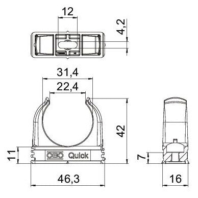 BETTERMANN Rohrschelle  22,4-31,4mm Kst Quick 2955 M32 kompl anreihb Schraubl