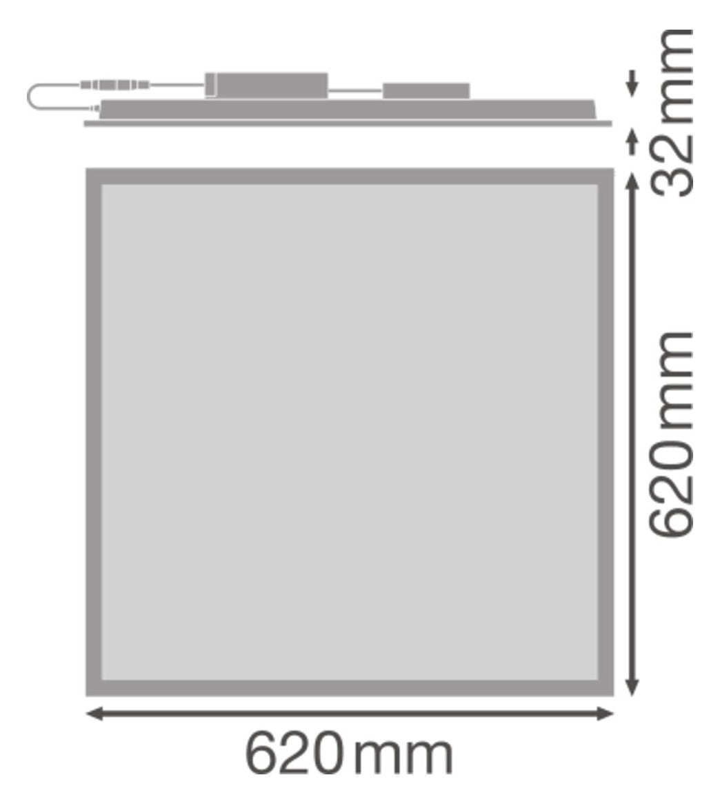 LEDVANCE LED-Panel 620x620mm 33W 4000K PL CMFT 625 P 33W 840 U19 DALIVR 4320lm