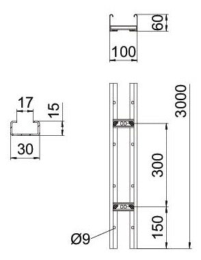 BETTERMANN Kabelleiter 60x100x3000mm gel LCIS 610 3 FS 4000qmm vz