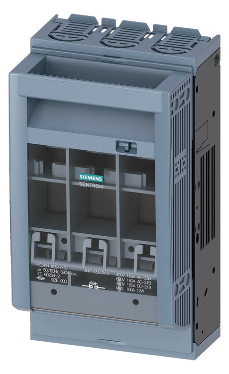 SIEMENS Sicherheitsschalter 160 A 3p 3NP1133-1CA10 NH000, NH00 f.Bodenbef