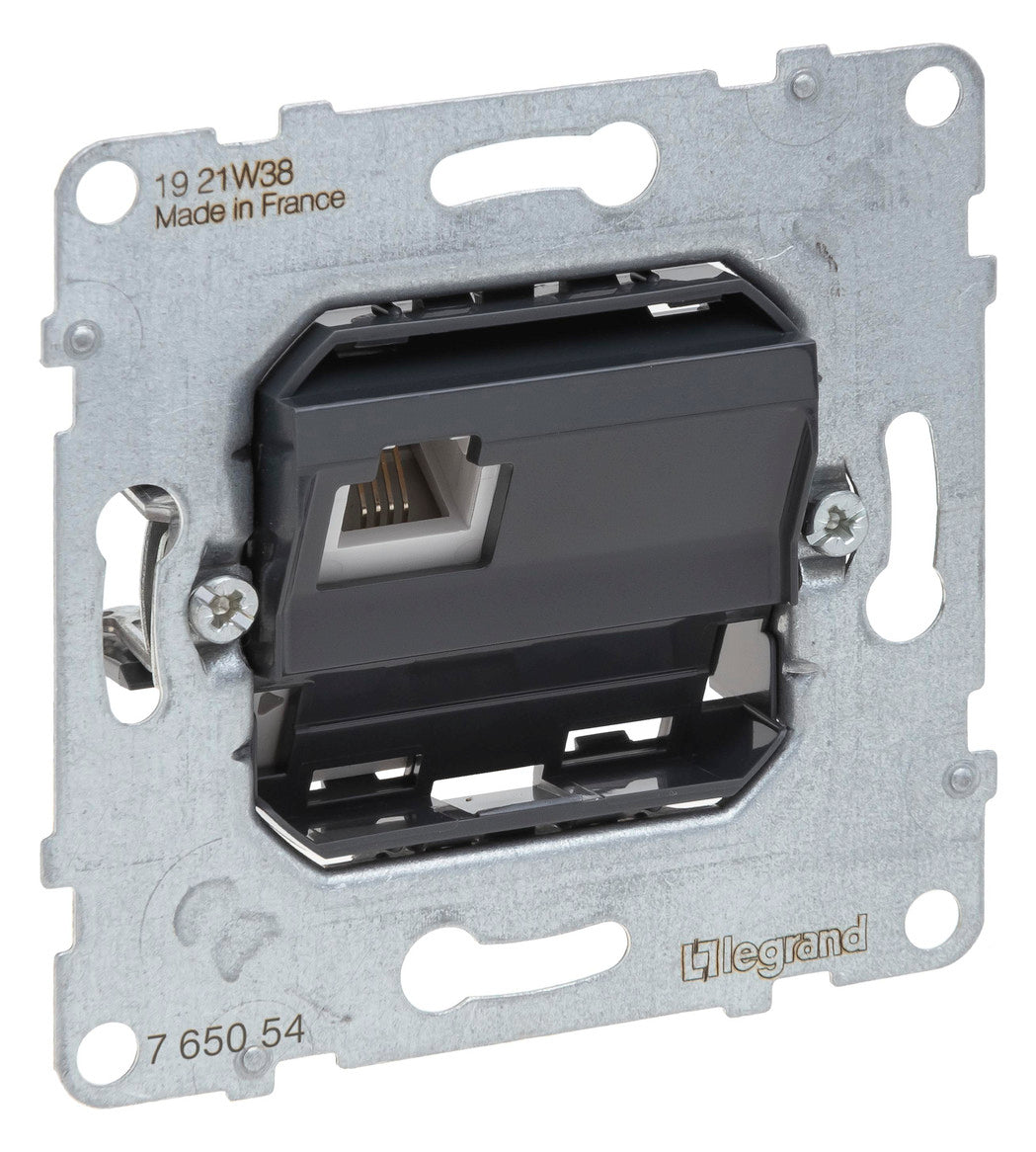 LEGRAND Anschlussdose Cat3 RJ11 schräg SEANO Legrand 765054 m.Staubschutz