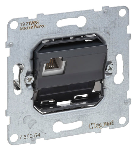 LEGRAND Anschlussdose Cat3 RJ11 schräg SEANO Legrand 765054 m.Staubschutz