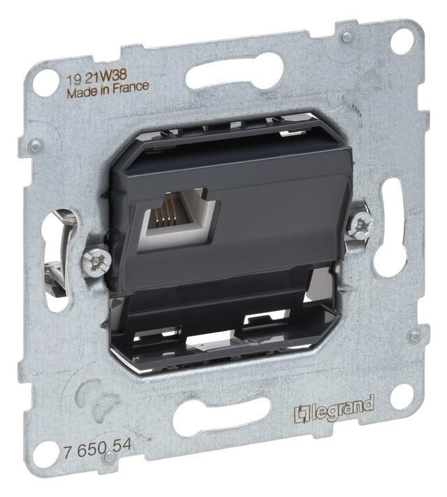 LEGRAND Anschlussdose Cat3 RJ11 schräg SEANO Legrand 765054 m.Staubschutz