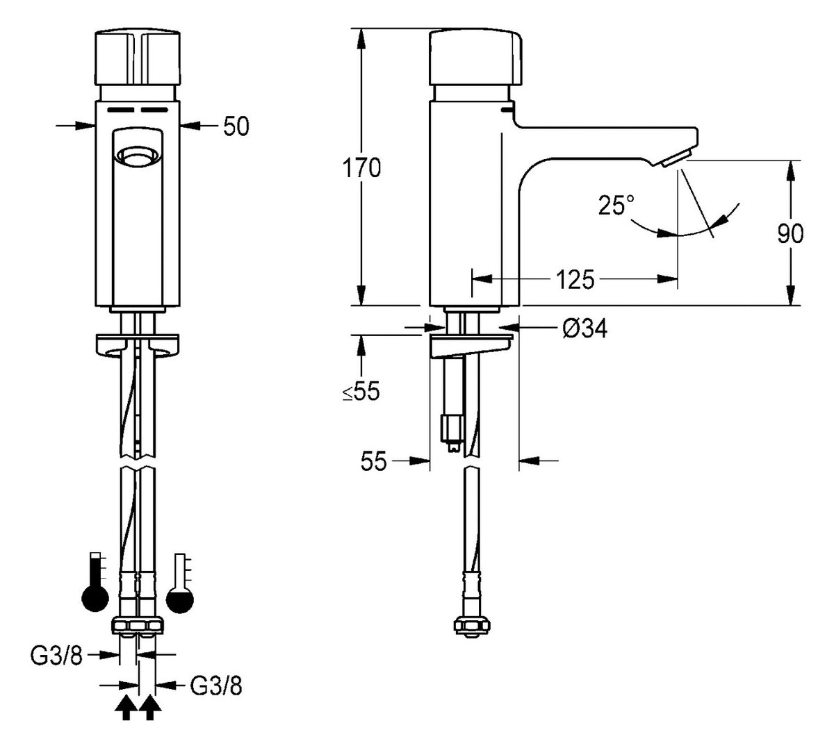 Franke hydr.Standarmatur,F5,m.Mischer,5l mit Schläuchen | 2030036163