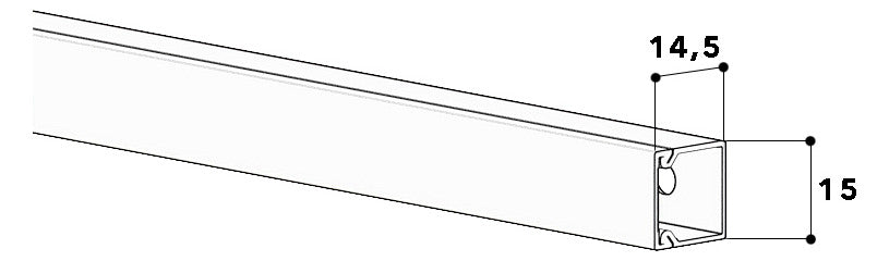GGK Leitungsführungskanal Kst aws unbeh LFG 15x15 15x15x2000mm RAL9010