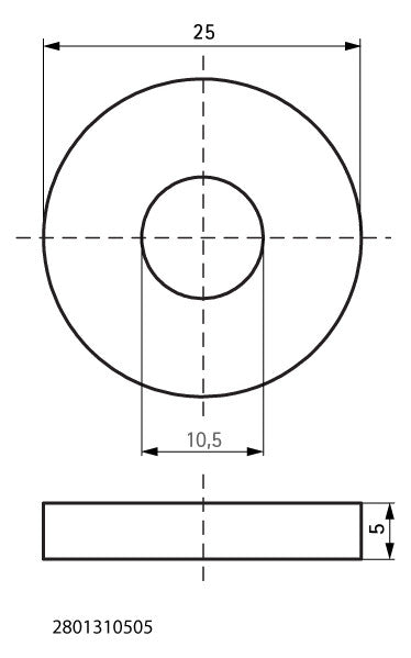 Walraven EPDM-Scheibe VibraTek SA-W 25x5mm, Loch 10,5mm | 2801310505