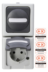 KOPP Steckdosenkombination AP Wechs gr BLUEELECTRIC 130856009 IP44 mt