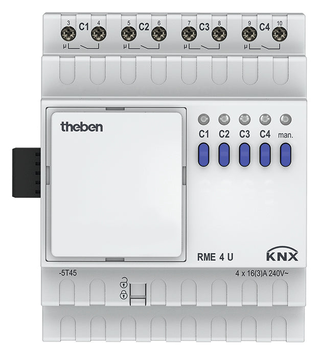 THEBEN Schaltaktor KNX REG 4TE 4f 16A RME 4 U KNX 110-230V Handbedien