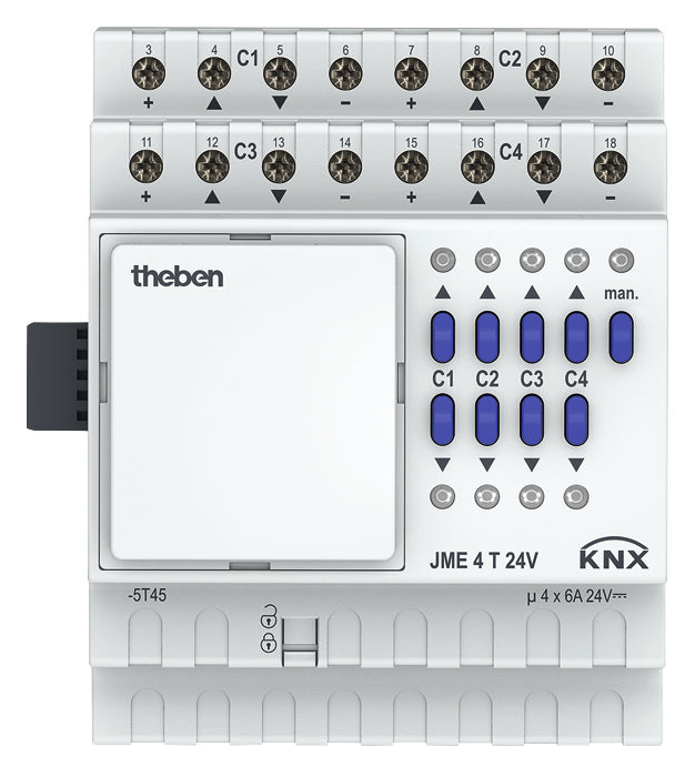 THEBEN Jalousieaktor KNX REG 4f 4Eing 6A JME 4 T 24V KNX Handbedien Schalten
