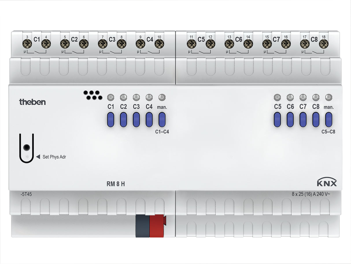 THEBEN Schaltaktor KNX REG 8TE 8f 25A RM 8 H KNX 4800W Handbedien