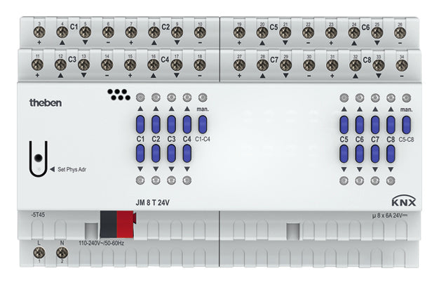THEBEN Jalousieaktor KNX REG 8f 1Eing 6A JM 8 T 24V KNX Handbedien Schalten