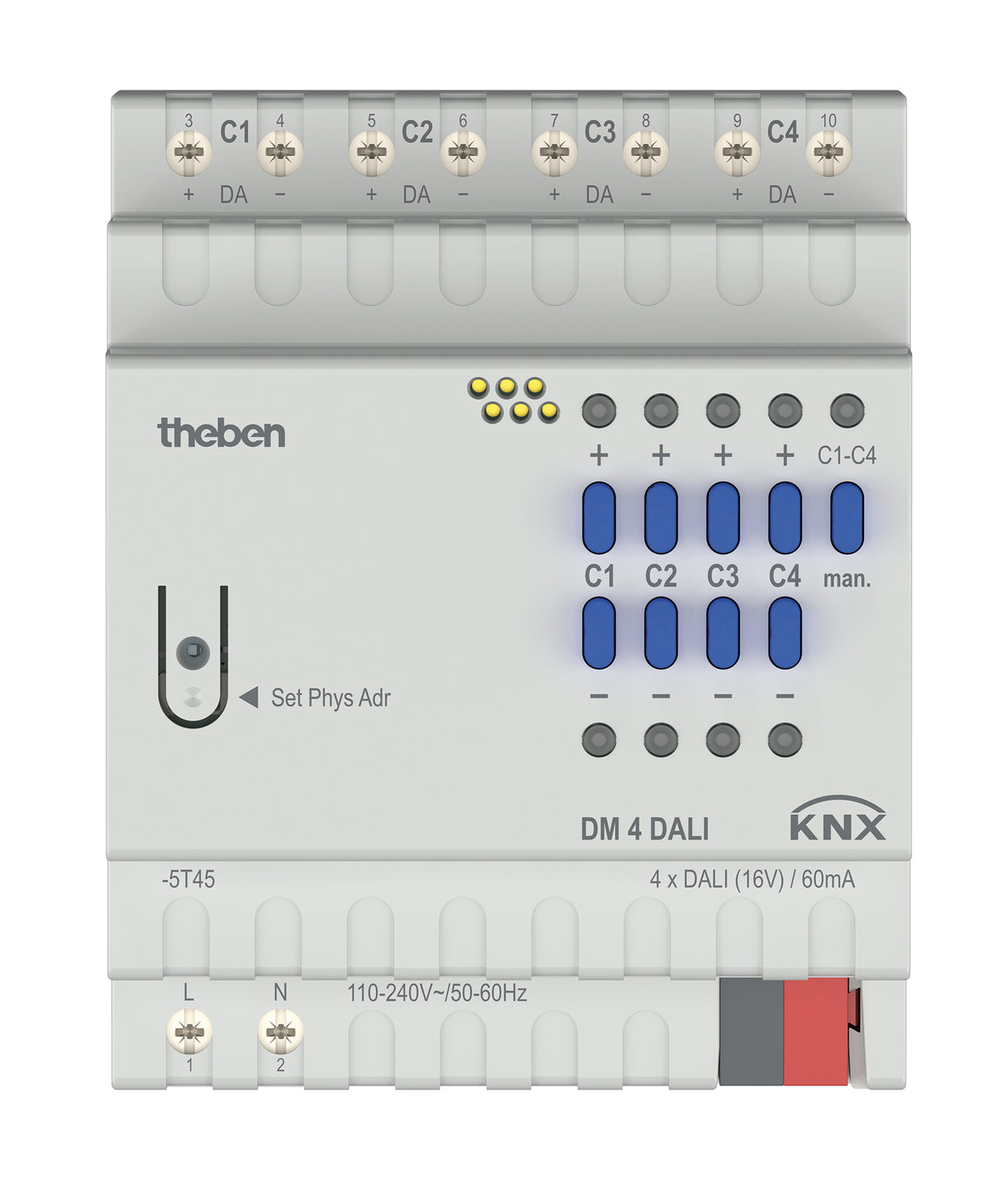THEBEN Schnittstelle DALI KNX REG LED DM 4 DALI KNX 110-240V 4TE IP20