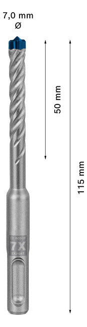 BOSCH-EW Hammerbohrer  7mm SDSplus SDS plus-7X 1pc 50/115mm f.Beton