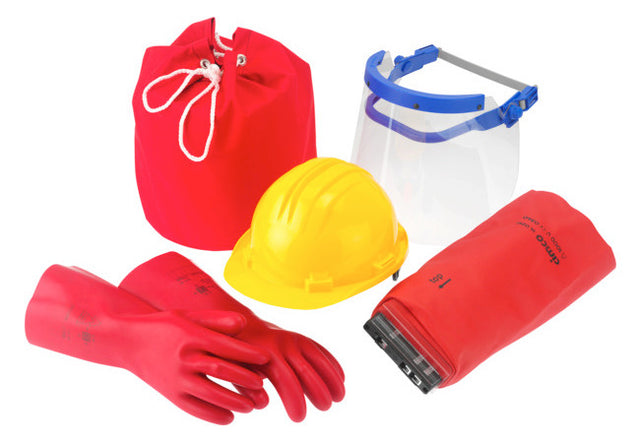 CIMCO Schutzausrüstungsset Tasche Helm 140255 Gesichtsschutz Schutzhandschuh