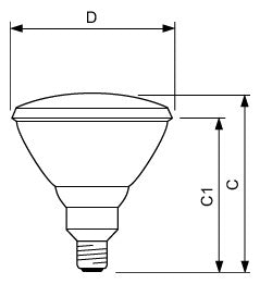 PHILIPS-LM Infrarotlampe 175W 230V E27 InfraRed PAR38 IR 175W E27 230V Red 1CT/