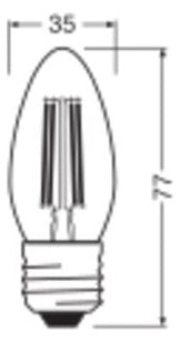 LEDVANCE LED-Kerzenlampe FM E27 3,4W ws LED Classic B 40 Filament P 3.4W 82 2700