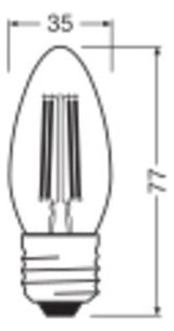 LEDVANCE LED-Kerzenlampe FM E27 3,4W ws LED Classic B 40 Filament P 3.4W 82 2700