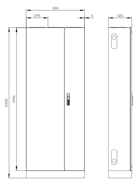SIEMENS Standgehäuse ST IP55 ET320mm 8GK1333-8KN34 B800xH1950xT320mm geschl