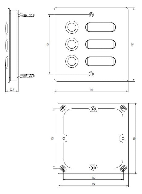 GROTHE Klingeltaster VA edst AP rechteck ETA 503 V2A AP m.Bel m.NamSchild 19mm
