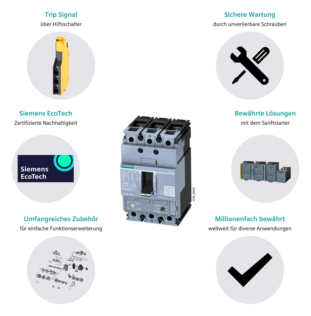 SIEMENS Leistungsschalter 320A 3p IP40 3VA1332-5EF32-0AA0 224-320A/In Einb
