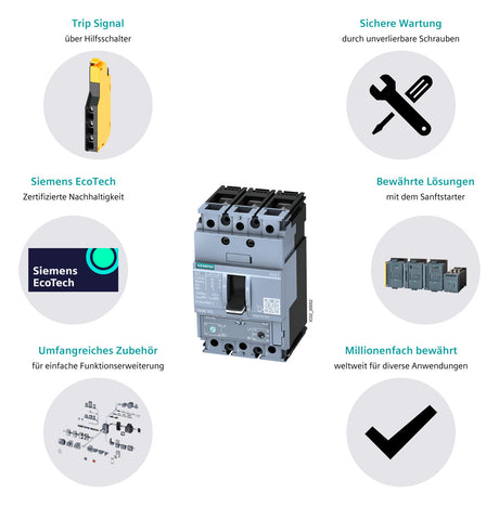 SIEMENS Leistungsschalter 320A 3p IP40 3VA1332-5EF32-0AA0 224-320A/In Einb