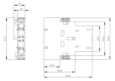 SIEMENS Hilfsschalterblock 1S 1Ö 6A/AC 3RH2921-1DA11 Seitenanb Schraub