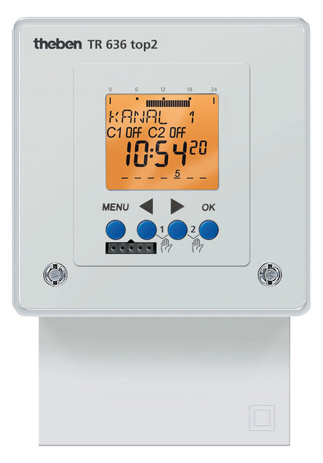 THEBEN Schaltuhr digi 230-240VAC 2kan TR 636 top2 87600h FR-Einb 24h Prog