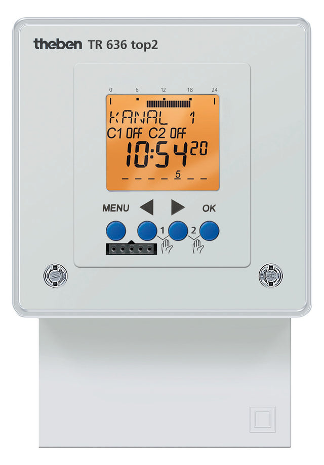 THEBEN Schaltuhr digi 230-240VAC 2kan TR 636 top2 87600h FR-Einb 24h Prog