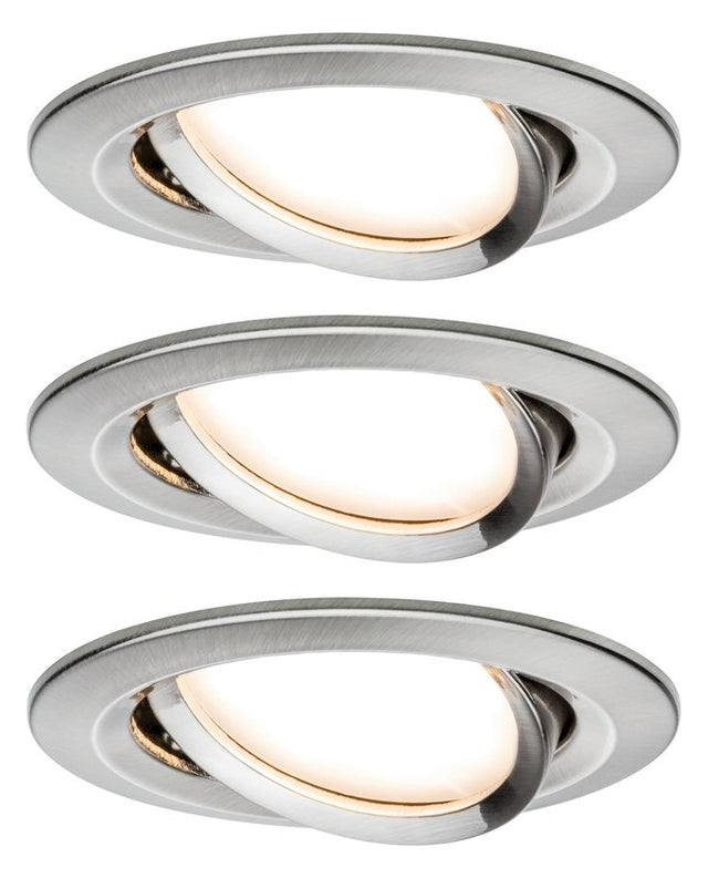 PAULMANN LED-Einbaustrahler 20,4W dim ws CoinSlim 938.78 3LEDs eisen 2700K 425lm