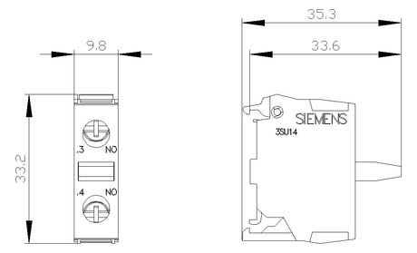 SIEMENS Hilfsschalterblock 1S Bodenbef 3SU1400-2AA10-1BA0 6A/AC Schraub