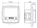EBERLE Raumtemperaturregler 10-40°C 230V UTE 4800-F-RAL9016-G-55 ws IP30 16A