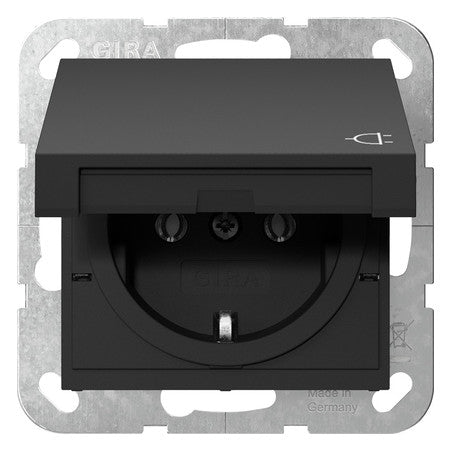GIRA Steckdose 1f sw mt UP Klappd IP20 System 55 4454005