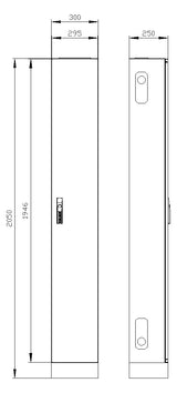 SIEMENS Standgehäuse ST IP55 ET250mm 8GK1333-8KN13 B300xH1950xT250mm geschl